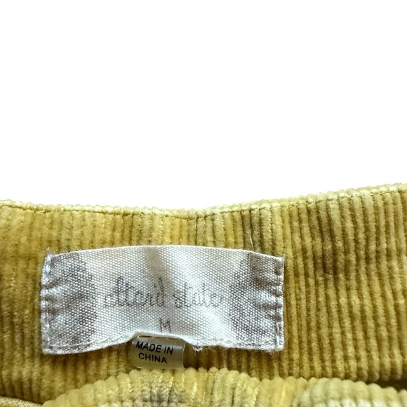 Altar'd State Mustard Yellow Corduroy Skirt Mini Scalloped Hem Lined Size Medium - Picture 2 of 7